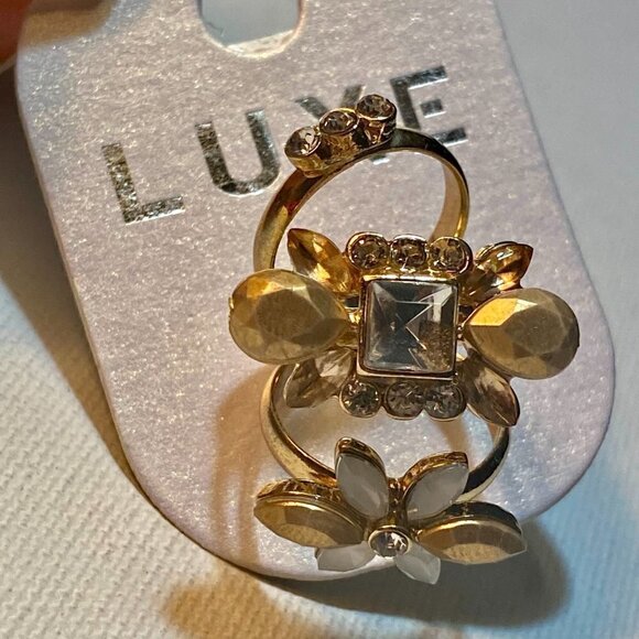 LUXE set of three gold-tone rings - Picture 3 of 11